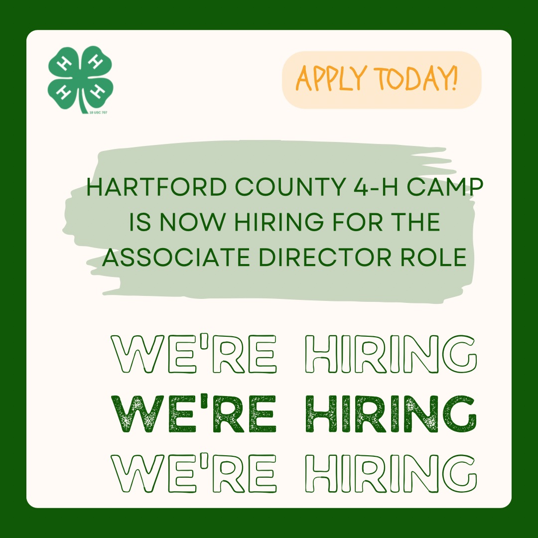 Job Openings Hartford County 4H Camp